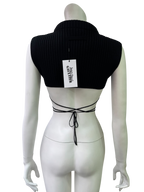 JPG Knit Wrap Around Crop Top