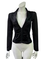 Black Lace Up Corset Blazer