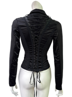 Black Lace Up Corset Blazer