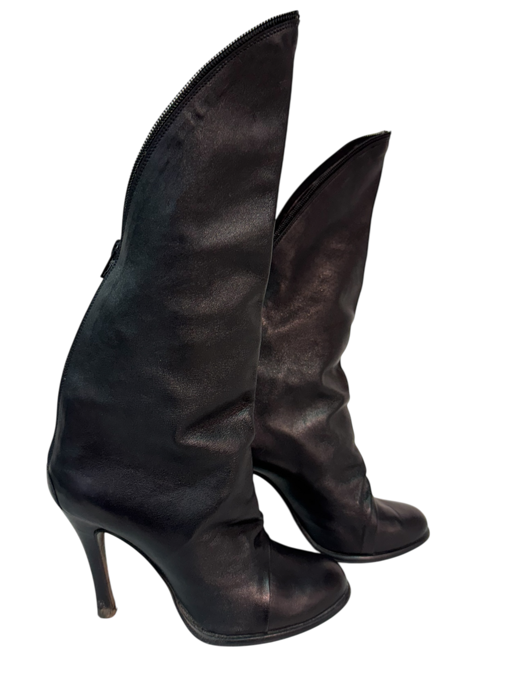 Sculptural Leather Boots
