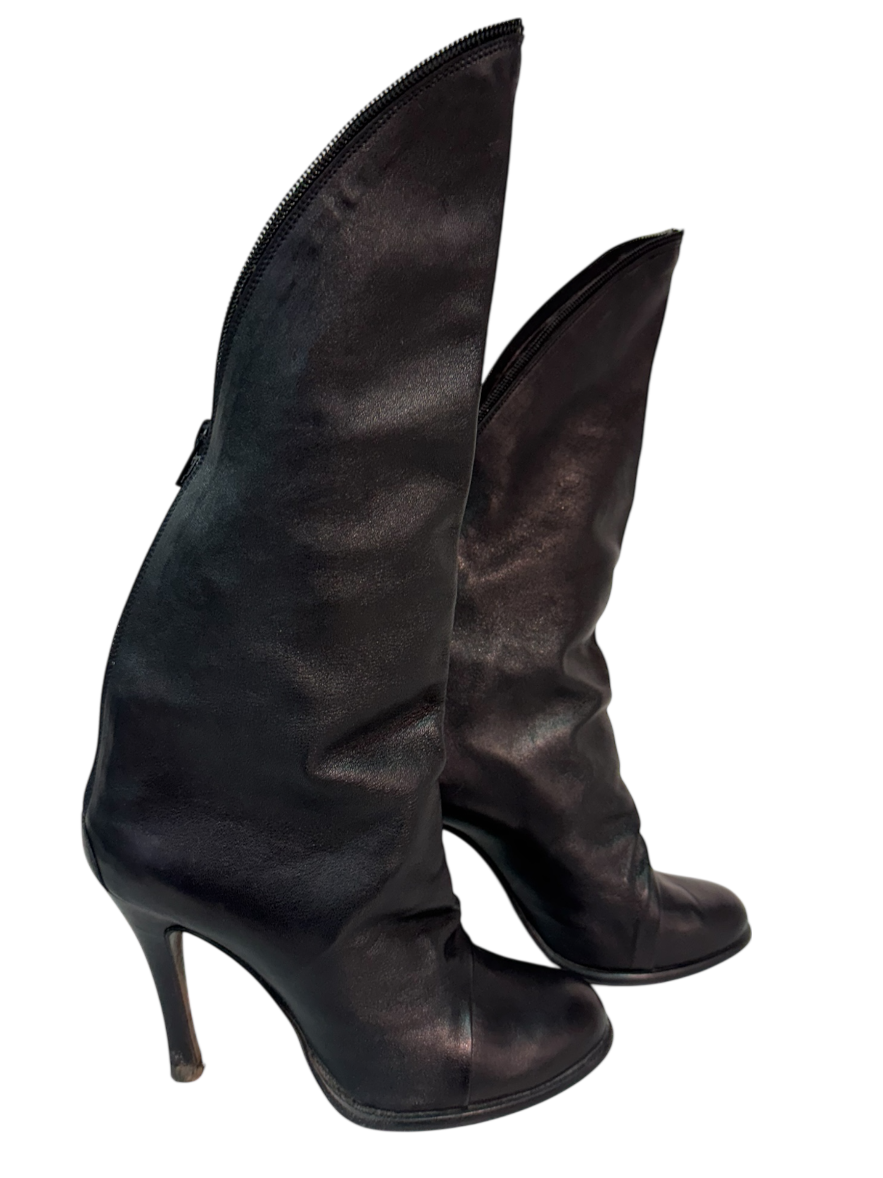 Sculptural Leather Boots