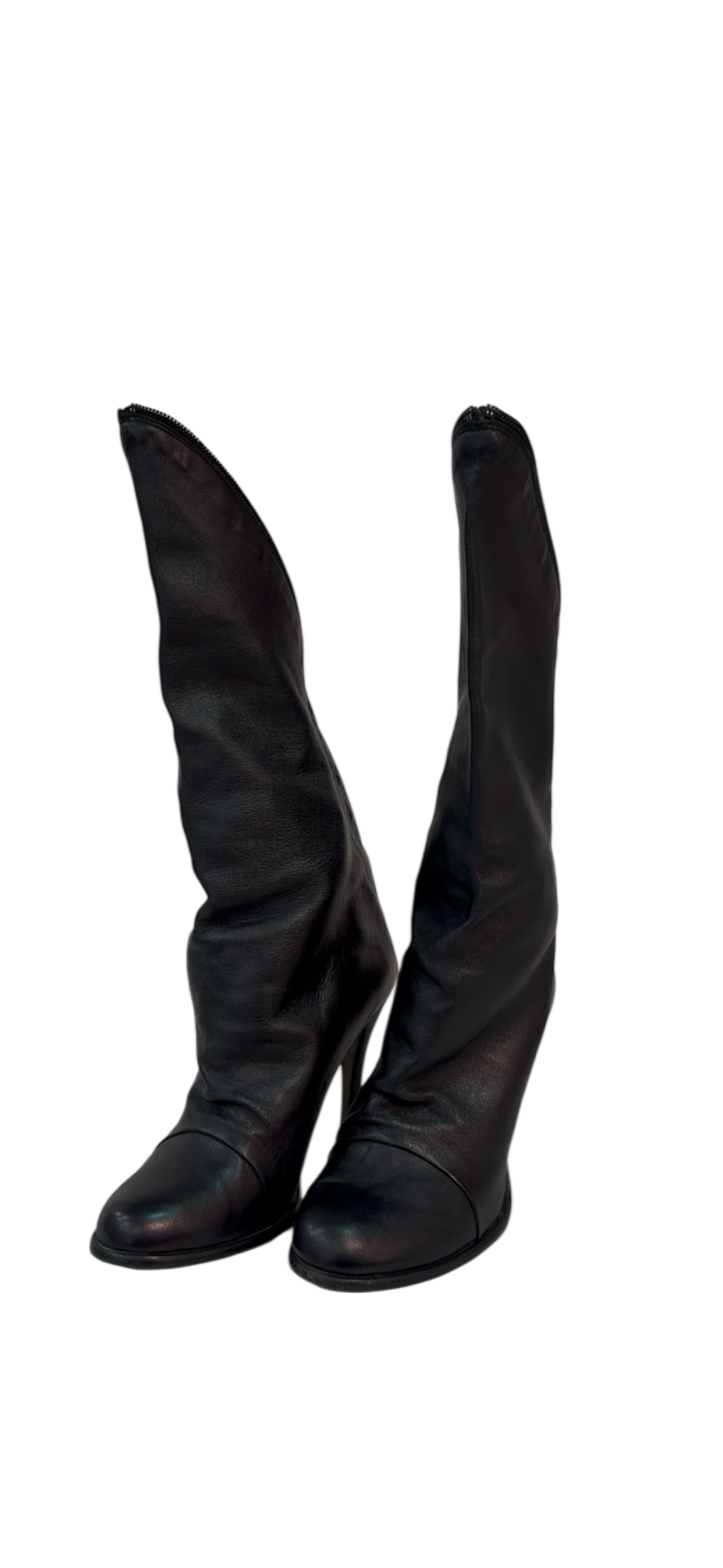Sculptural Leather Boots