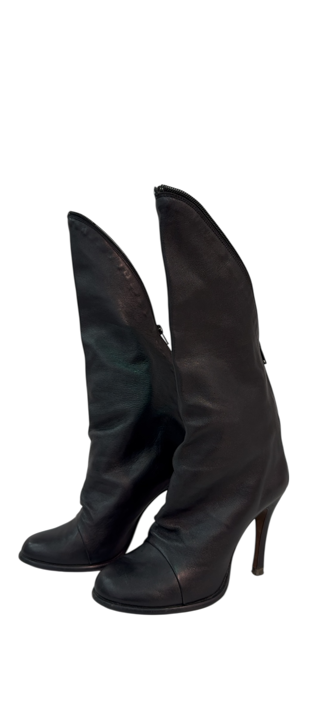 Sculptural Leather Boots