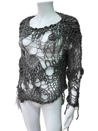 Handmade Open-Knit Distressed Sweater