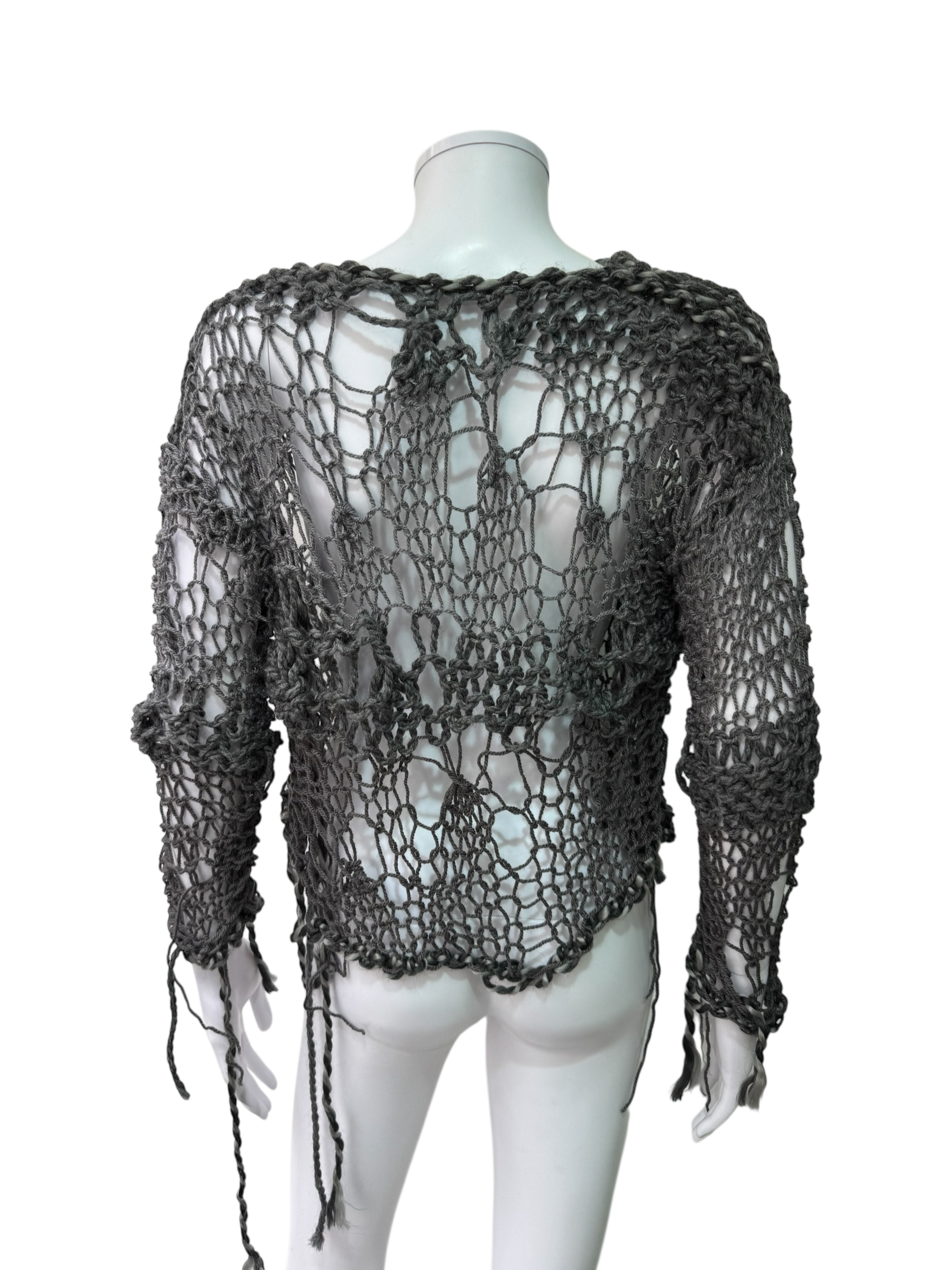 Handmade Open-Knit Distressed Sweater