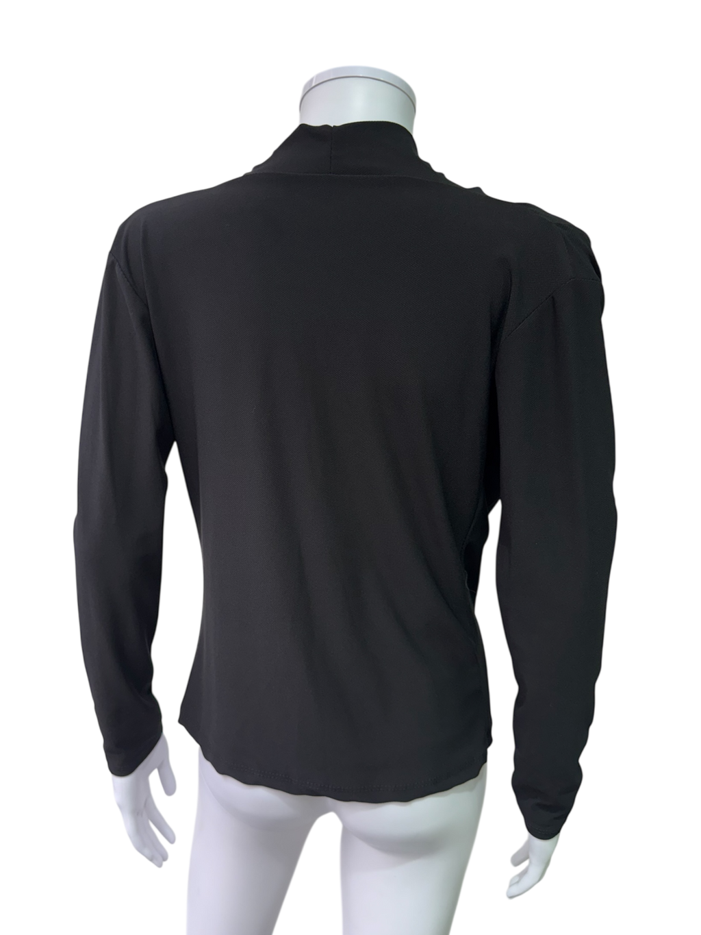 Italian Brand Black Draped Long Sleeve Top