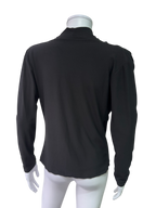 Italian Brand Black Draped Long Sleeve Top