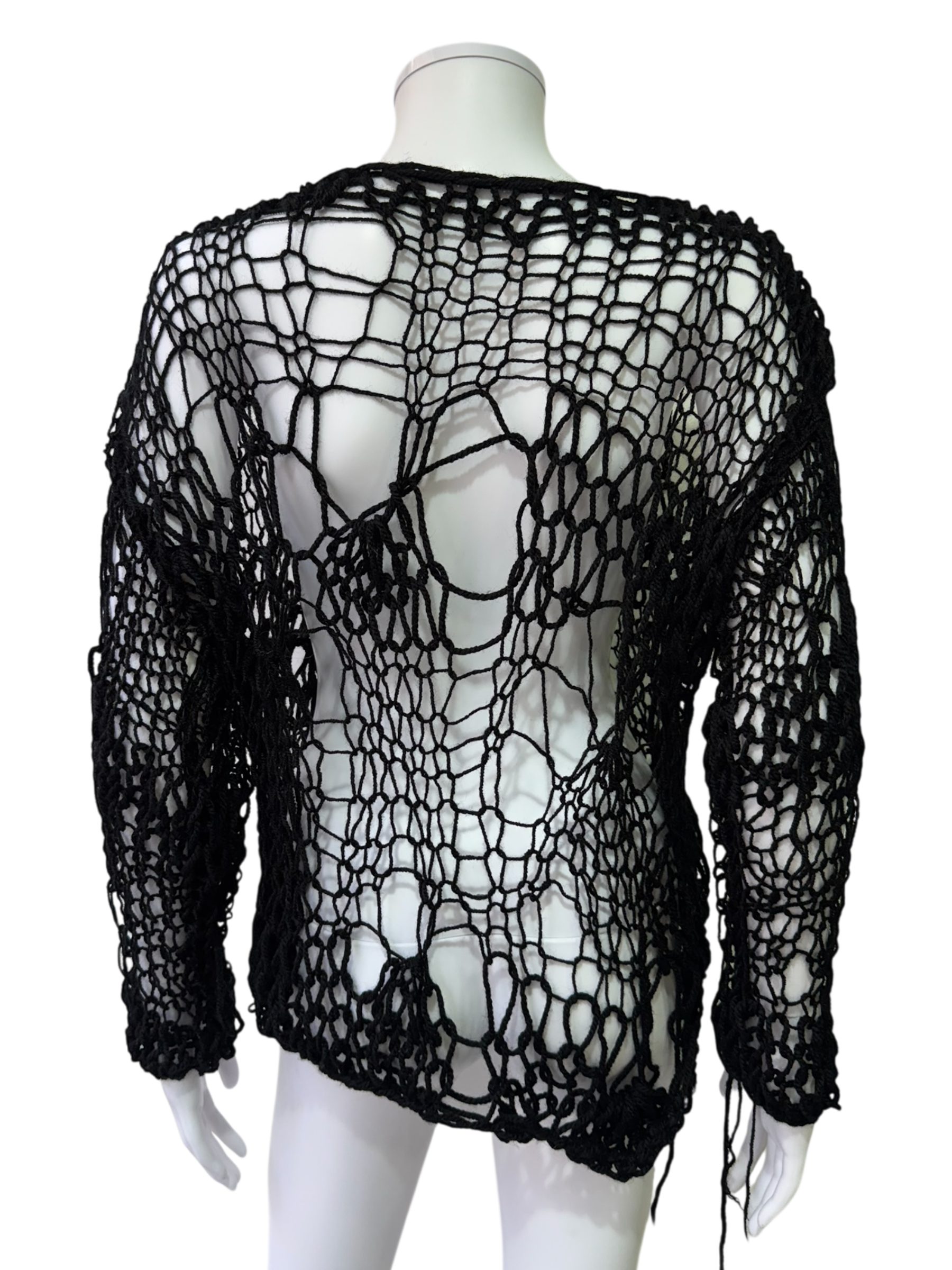 Handmade Open-Knit Distressed Sweater