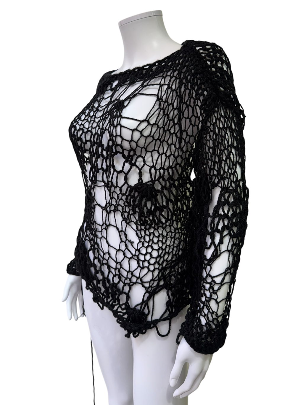 Handmade Open-Knit Distressed Sweater