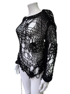 Handmade Open-Knit Distressed Sweater