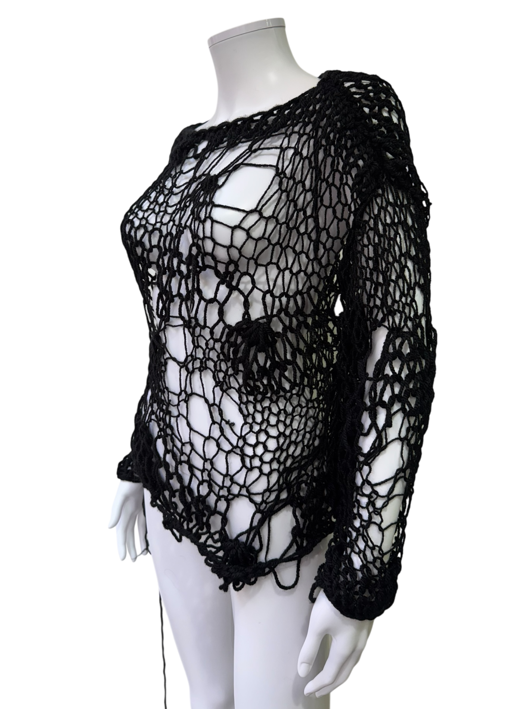 Handmade Open-Knit Distressed Sweater