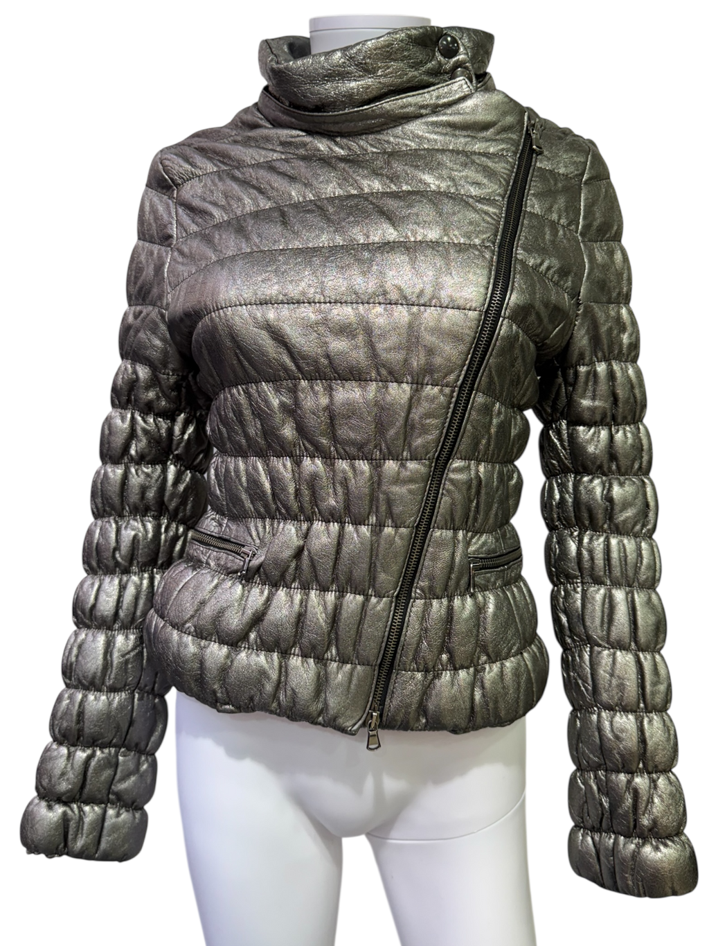 Metallic Leather Jacket