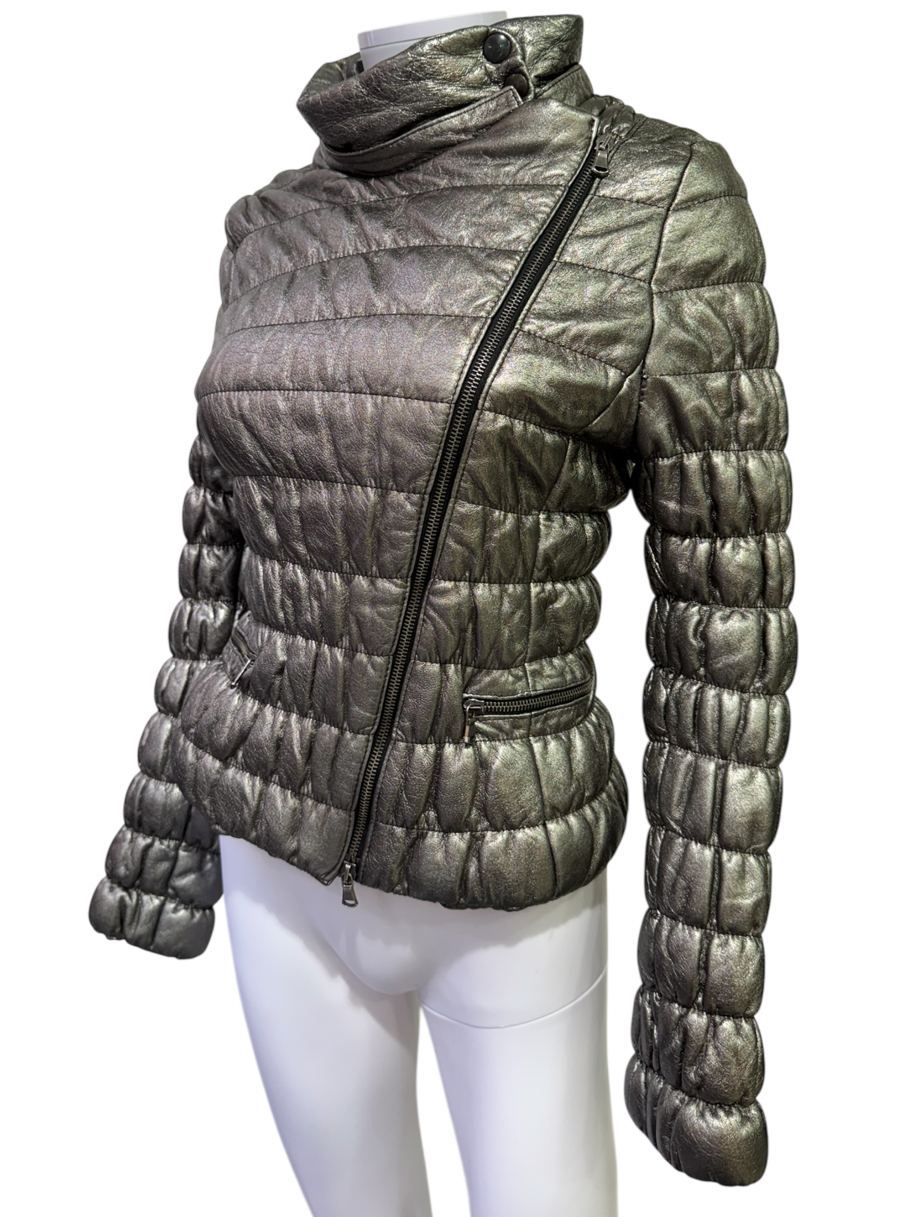 Metallic Leather Jacket