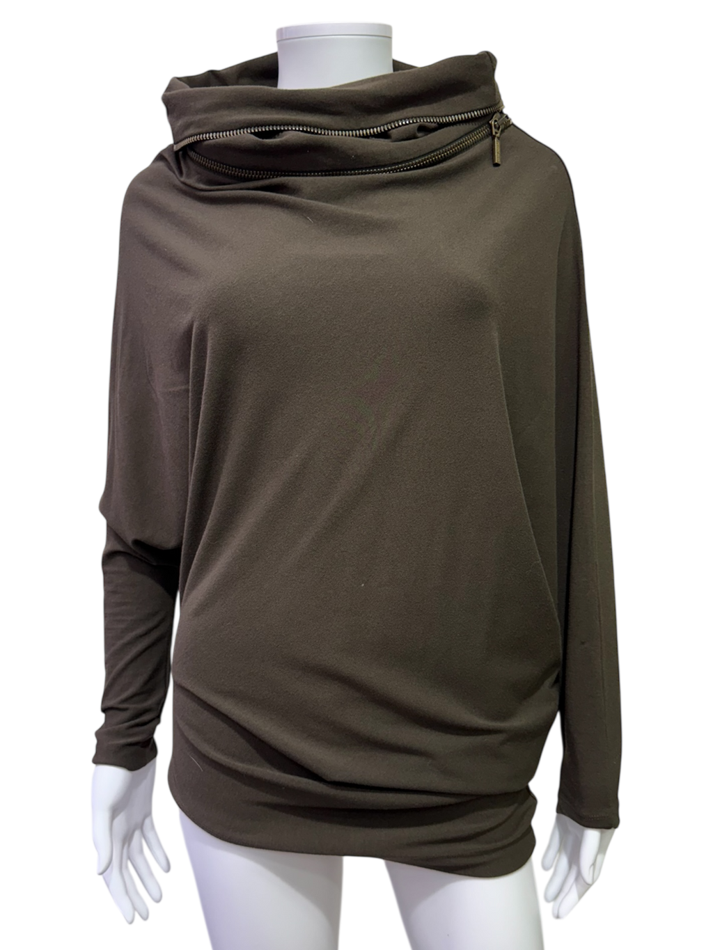 Plein Sud Draped Top With Zipper Collar