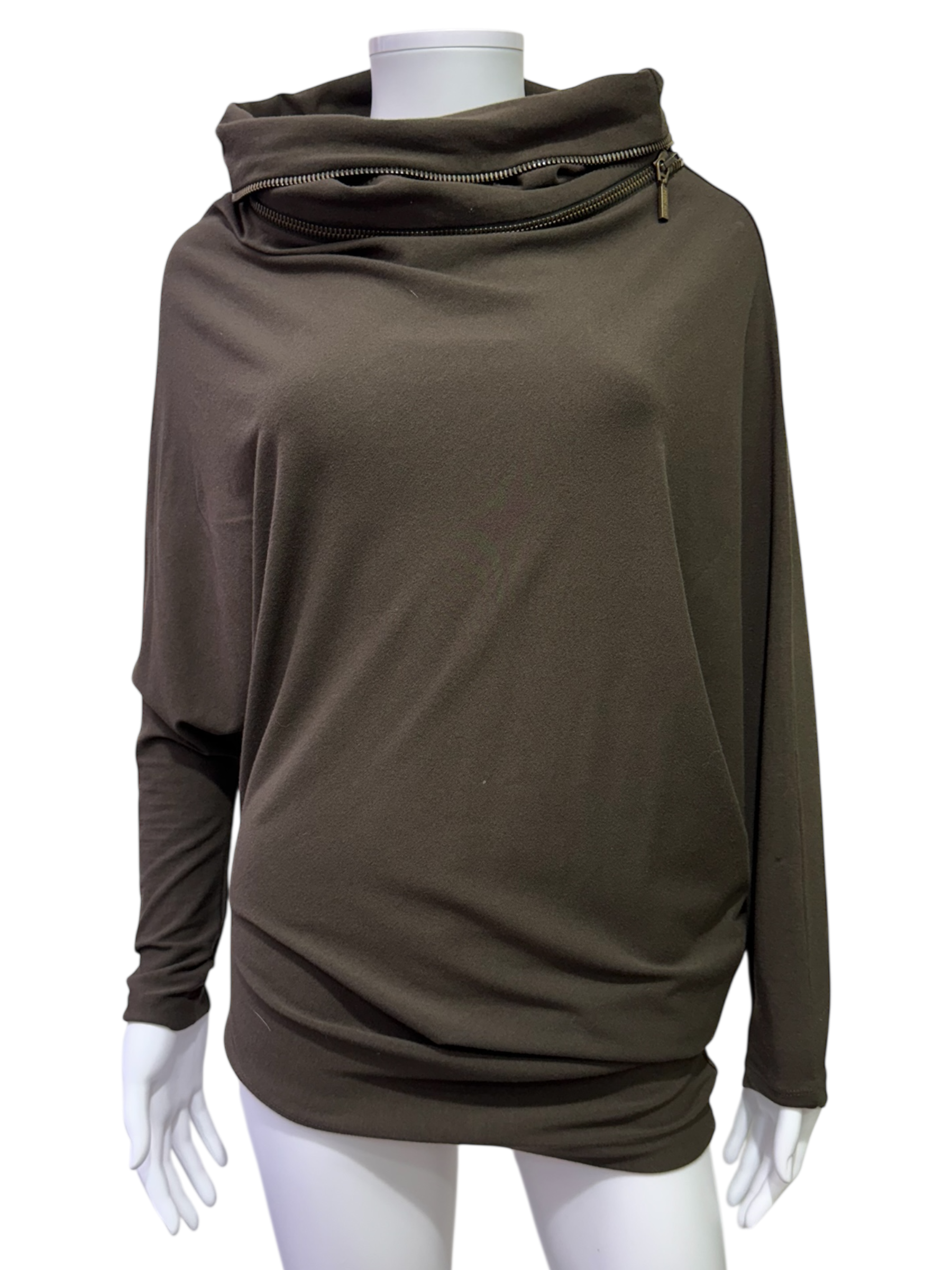 Plein Sud Draped Top With Zipper Collar