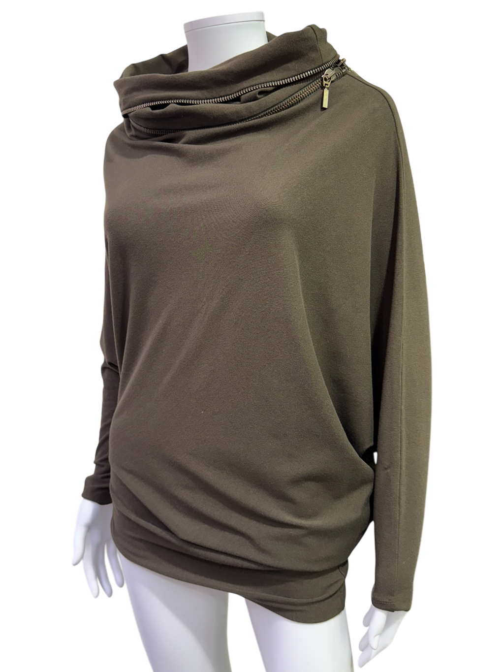 Plein Sud Draped Top With Zipper Collar