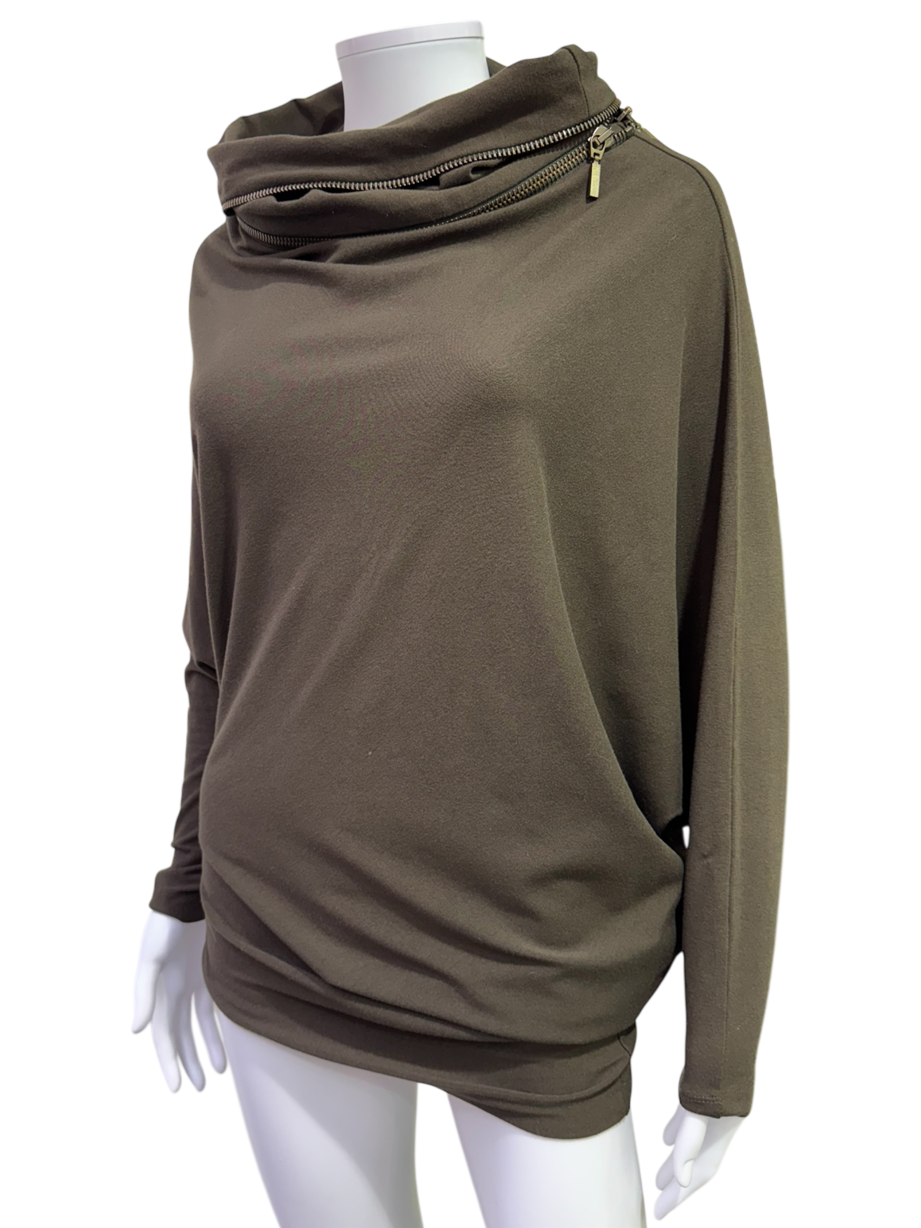 Plein Sud Draped Top With Zipper Collar