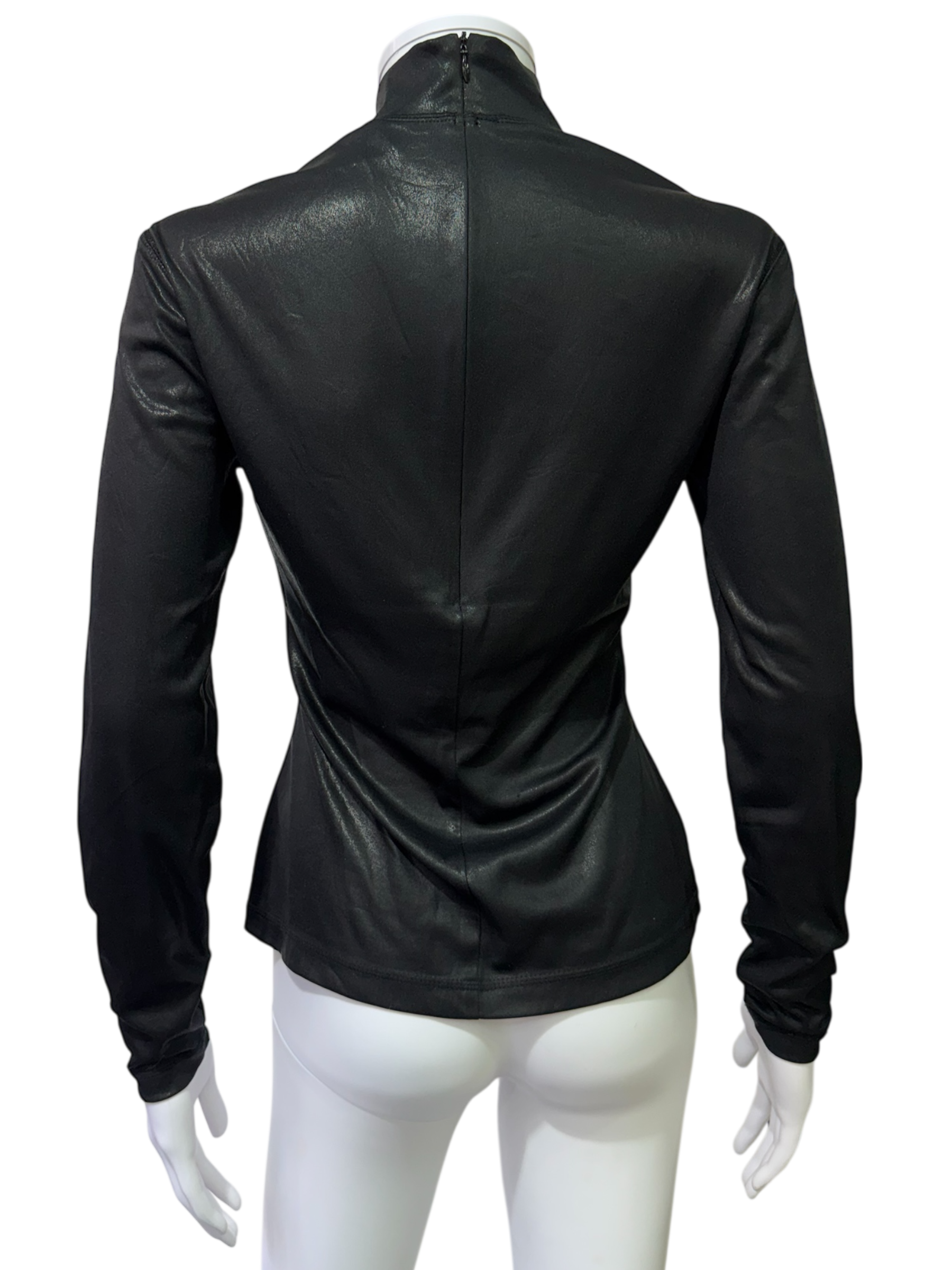 Plein Sud Wet Look Long sleeve Top