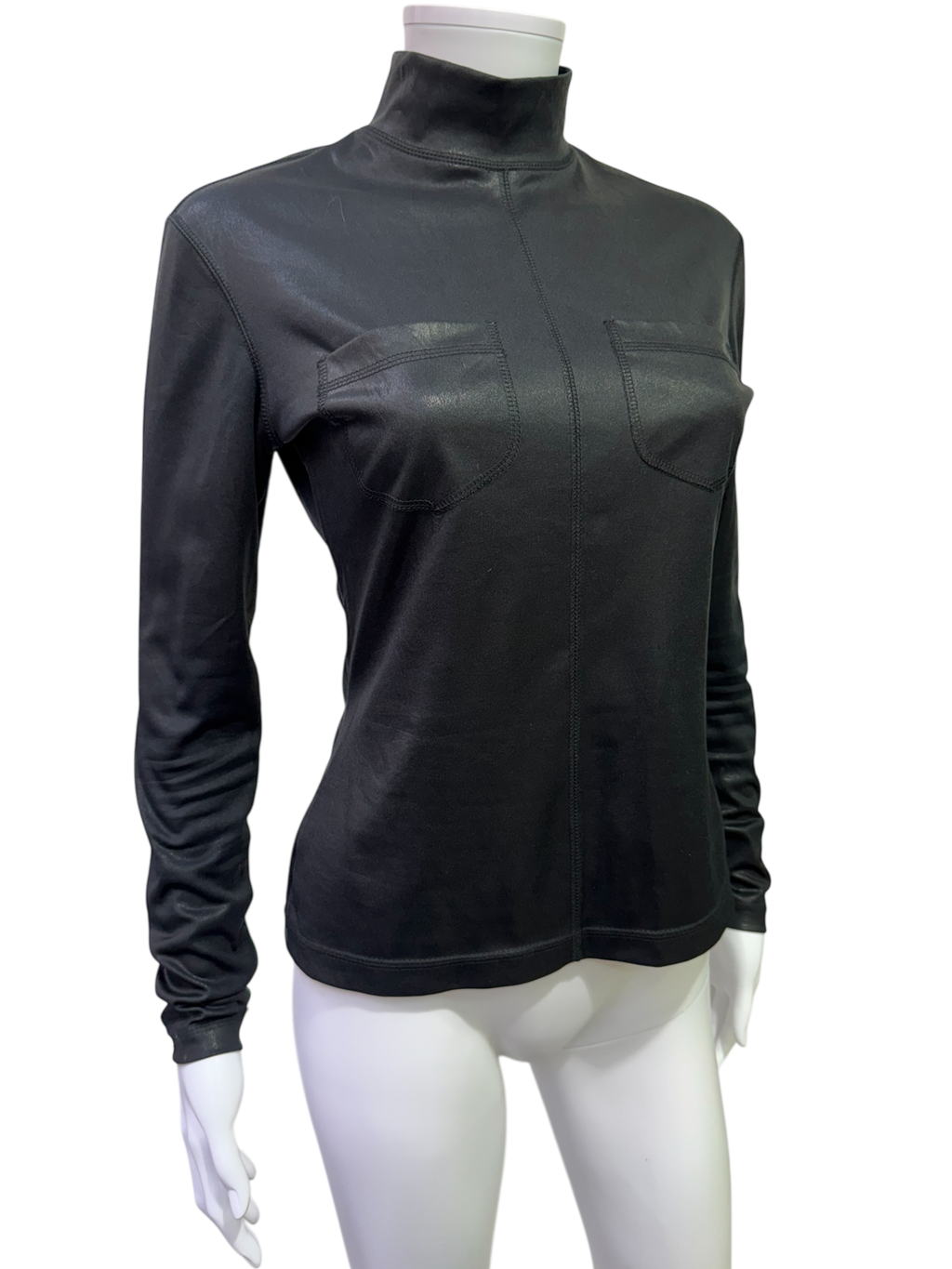 Plein Sud Wet Look Long sleeve Top