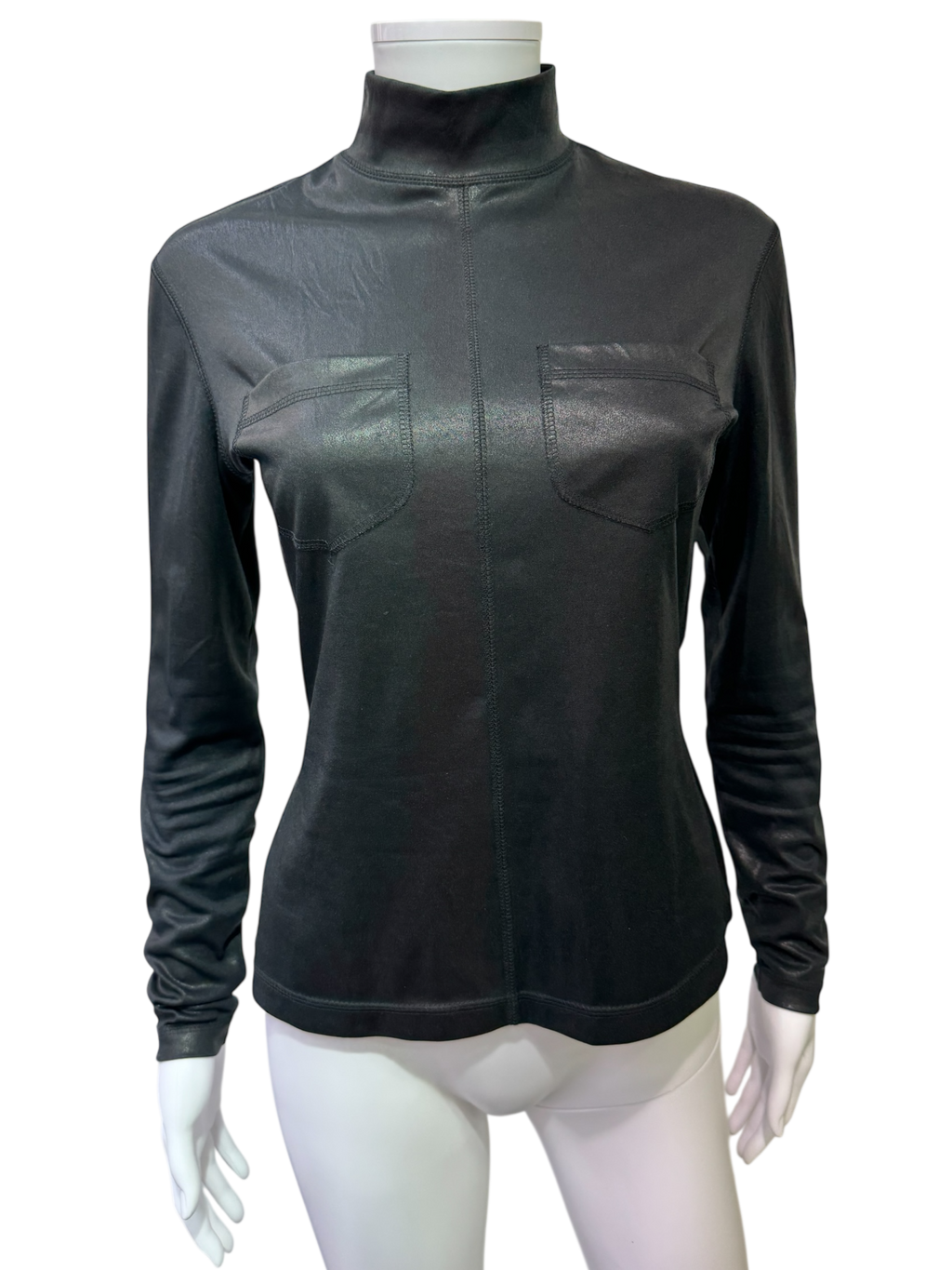 Plein Sud Wet Look Long sleeve Top