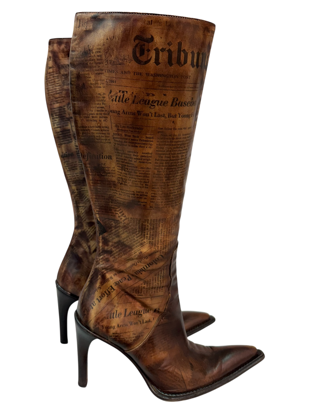 Brown Newspaper Boots