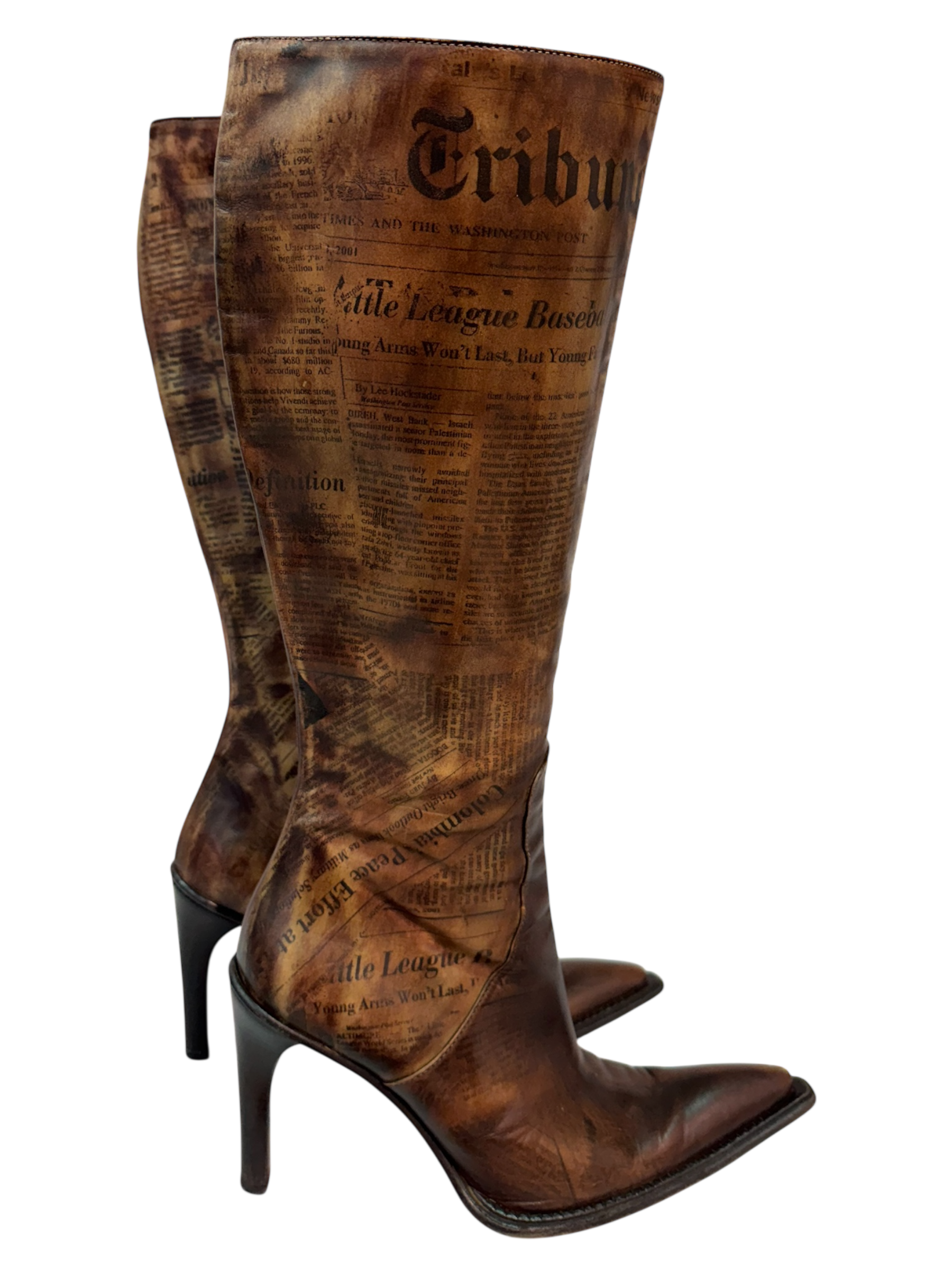 Brown Newspaper Boots