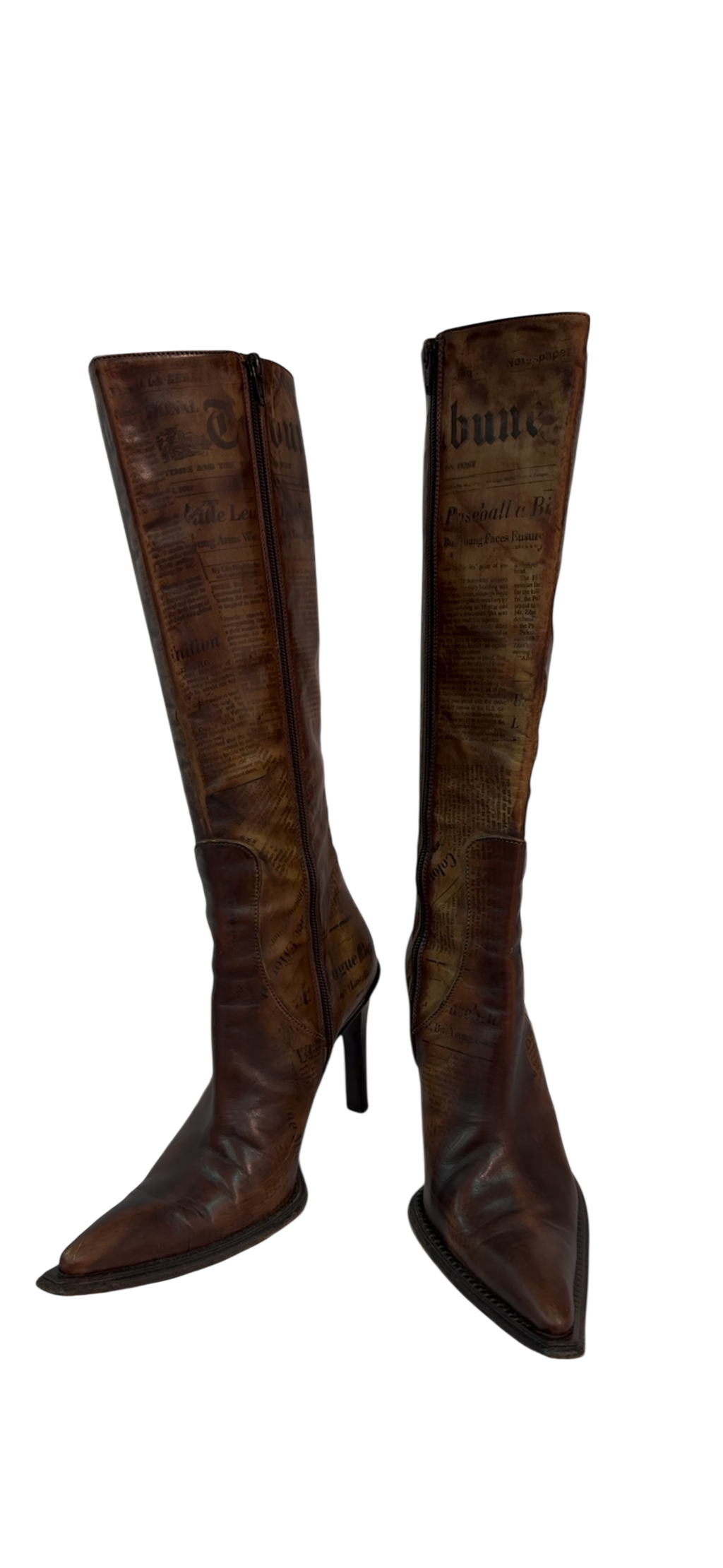 Brown Newspaper Boots
