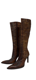 Brown Newspaper Boots