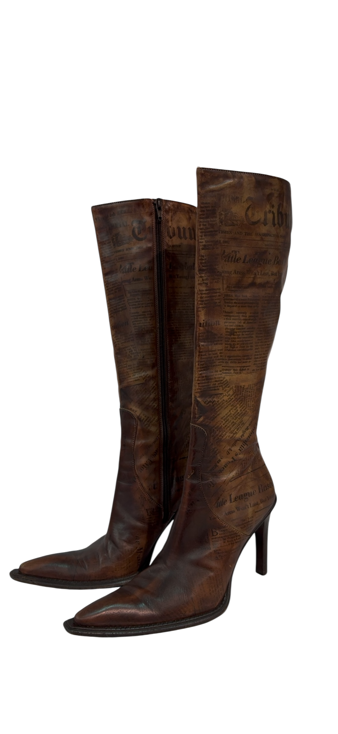 Brown Newspaper Boots