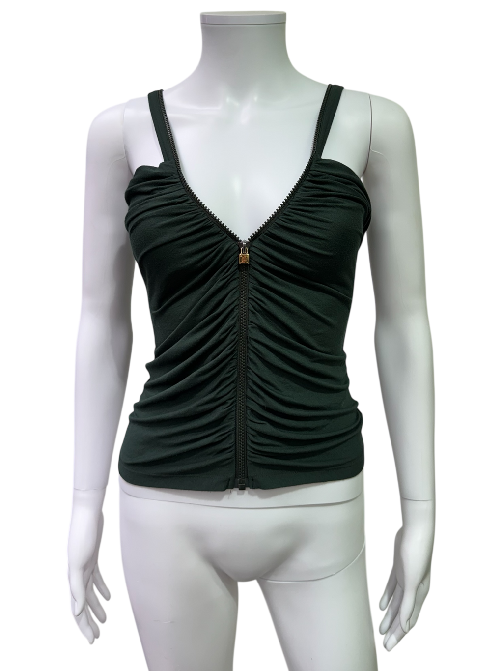 Italian Brand Deep Green Top With Zip Detail