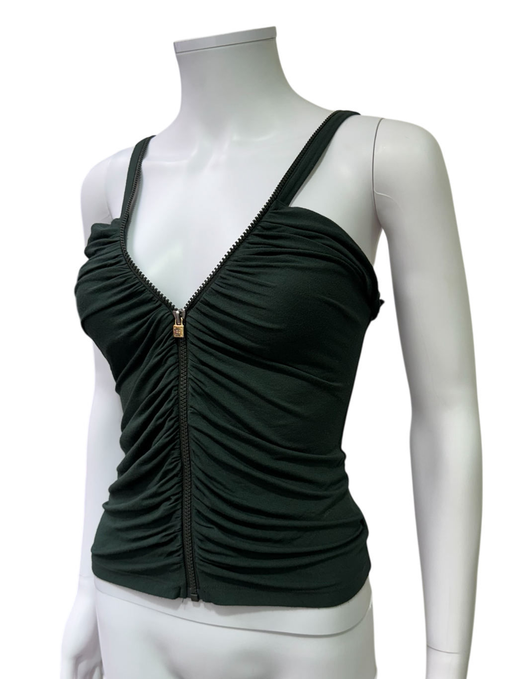 Italian Brand Deep Green Top With Zip Detail