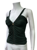 Italian Brand Deep Green Top With Zip Detail