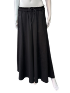Y-3 Black Maxi Skirt with Mesh Side Stripes