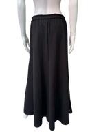 Y-3 Black Maxi Skirt with Mesh Side Stripes
