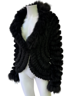 Vintage Black Fur Knit Cardigan