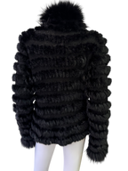Vintage Black Fur Knit Cardigan