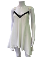 MM6 White Tunic Top with Black Lace Detail