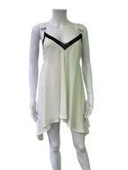 MM6 White Tunic Top with Black Lace Detail