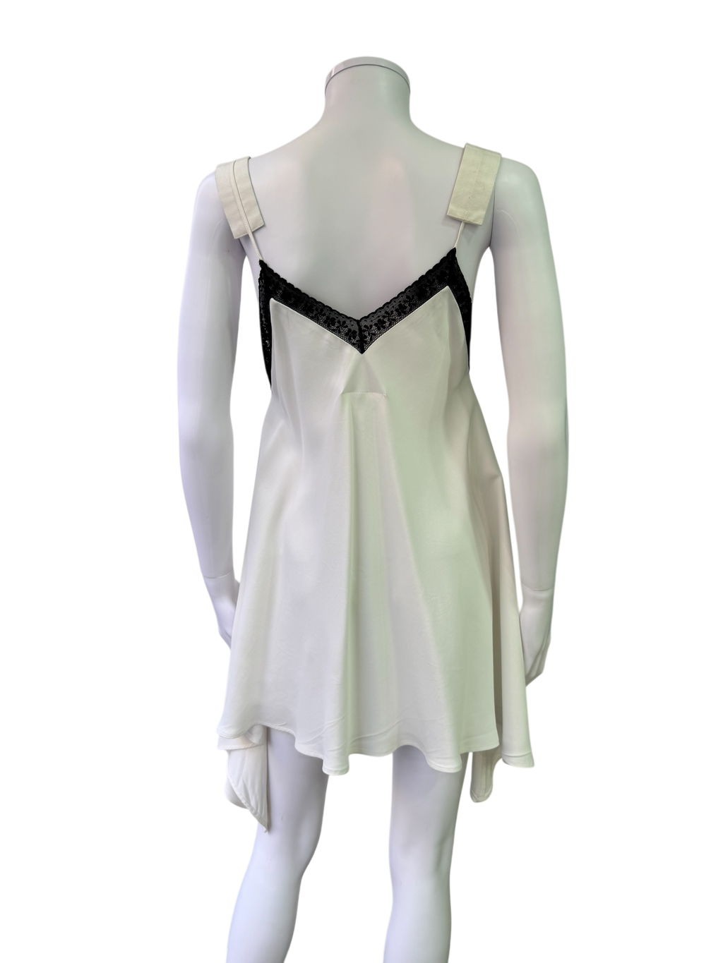 MM6 White Tunic Top with Black Lace Detail