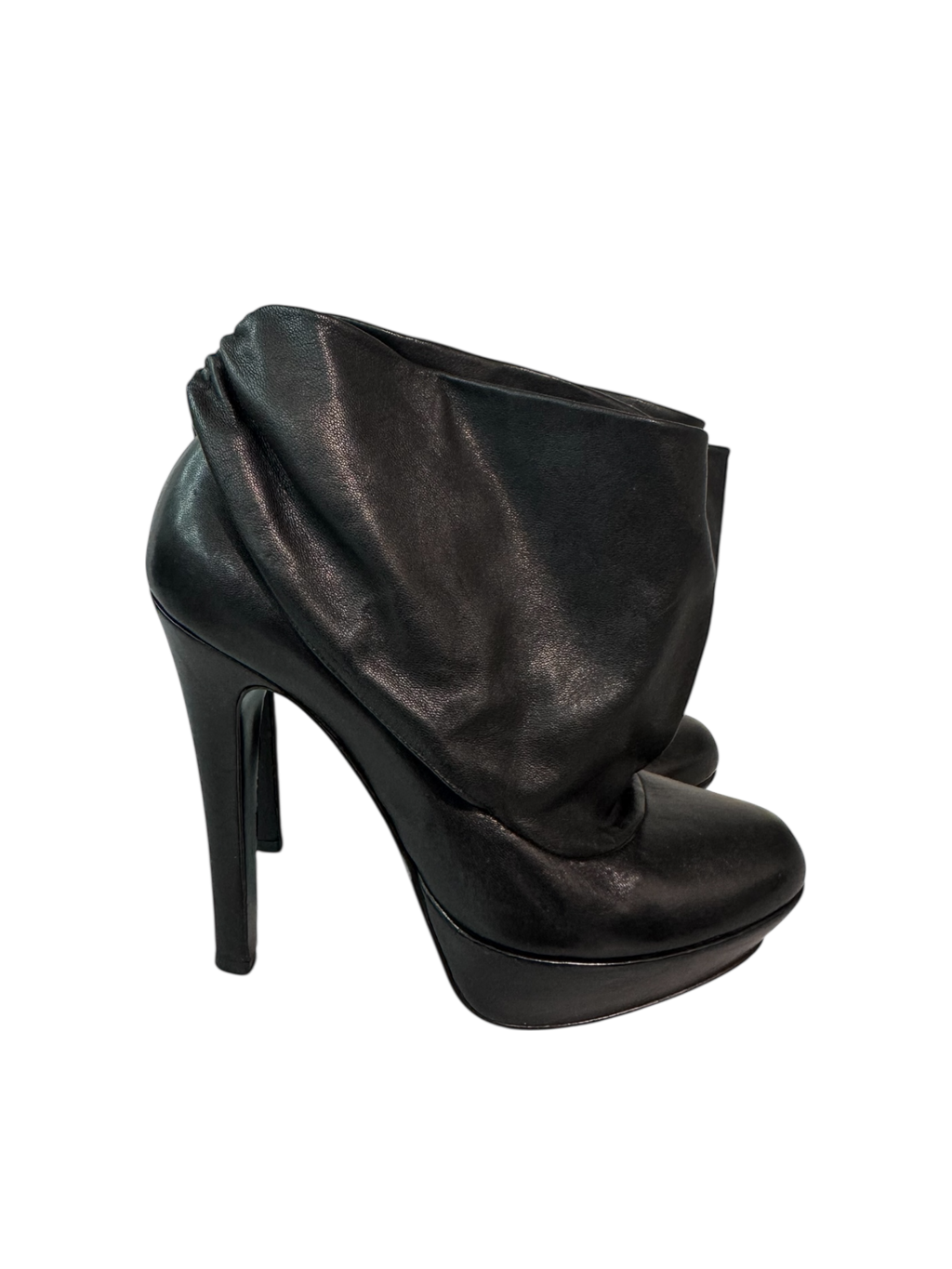 Leather Heels With Draped Detail