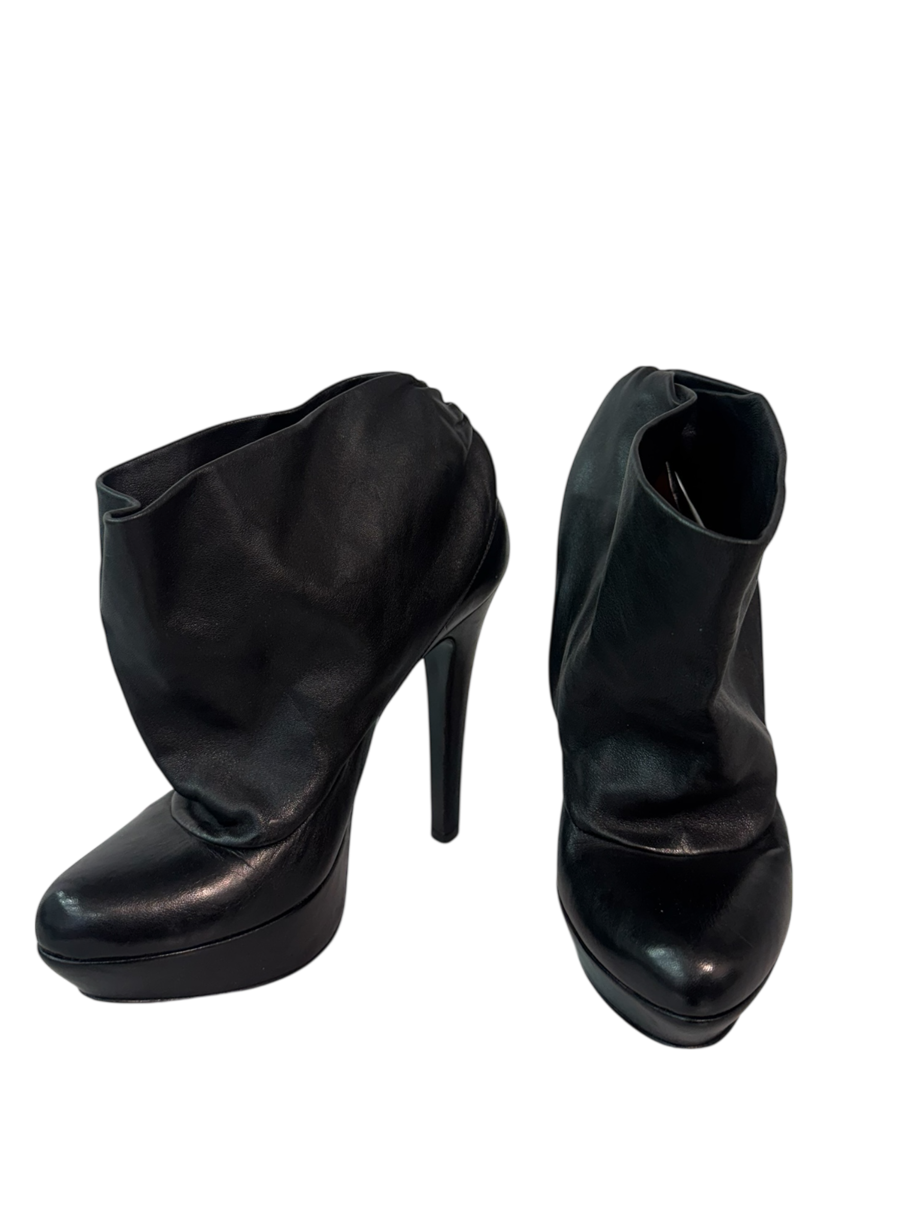 Leather Heels With Draped Detail