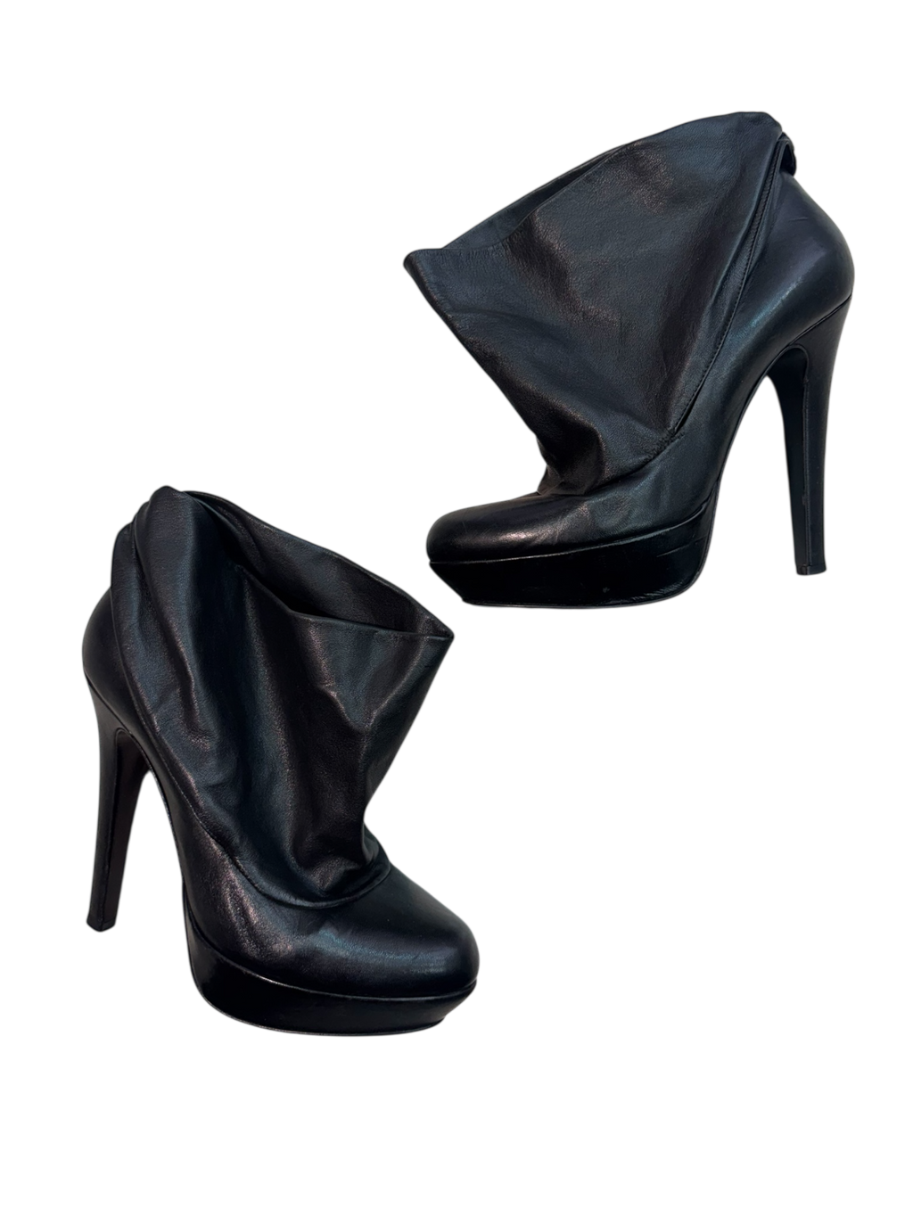 Leather Heels With Draped Detail