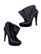 Leather Heels With Draped Detail