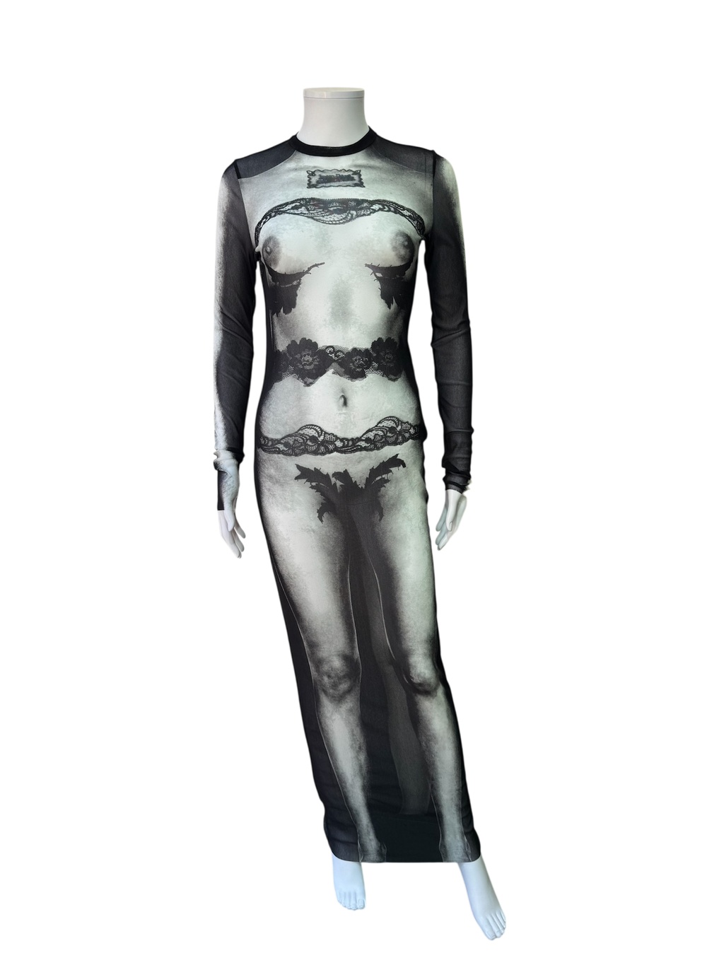 JPG mesh long-sleeve dress