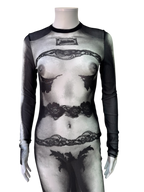 JPG mesh long-sleeve dress