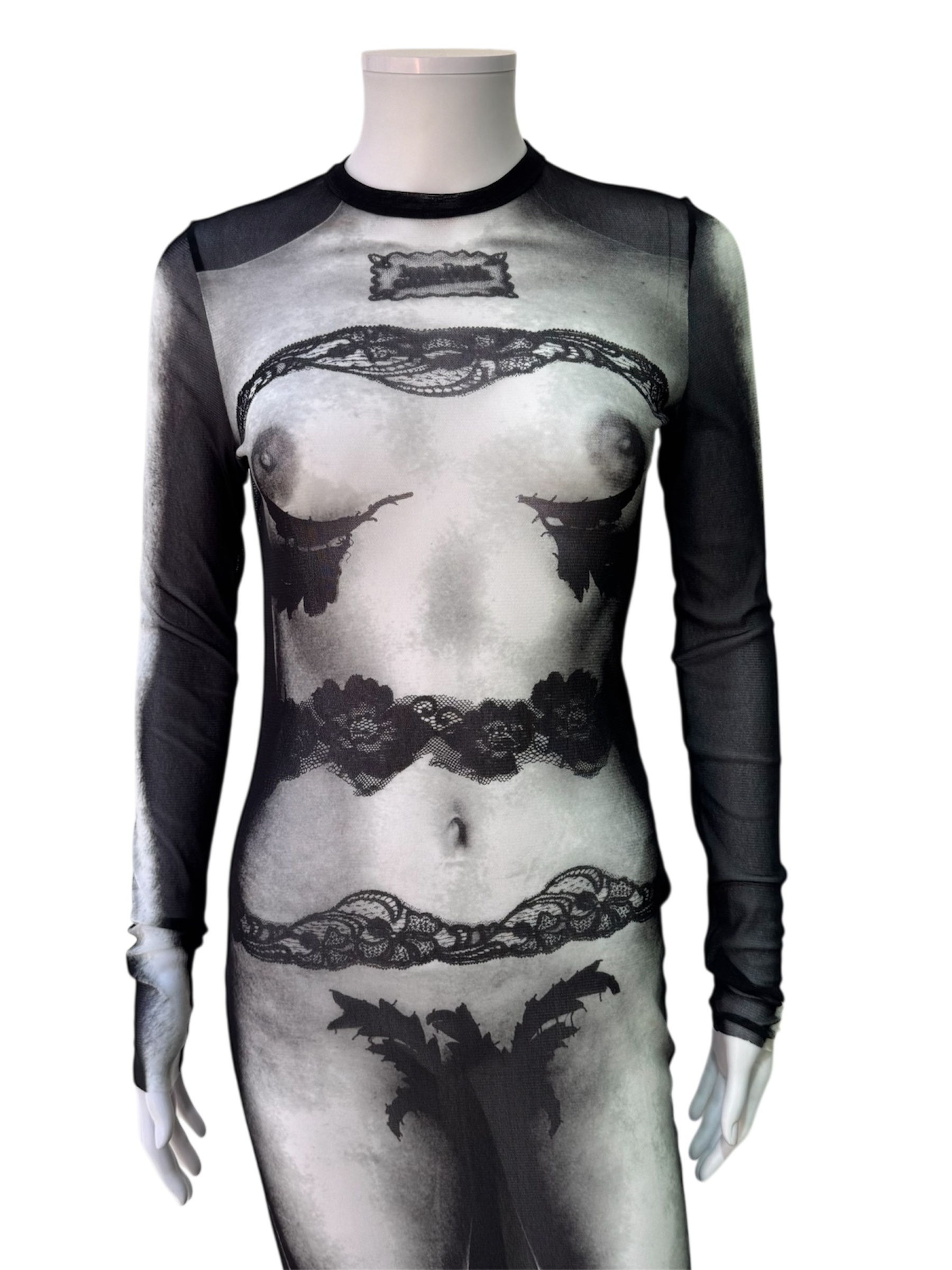 JPG mesh long-sleeve dress