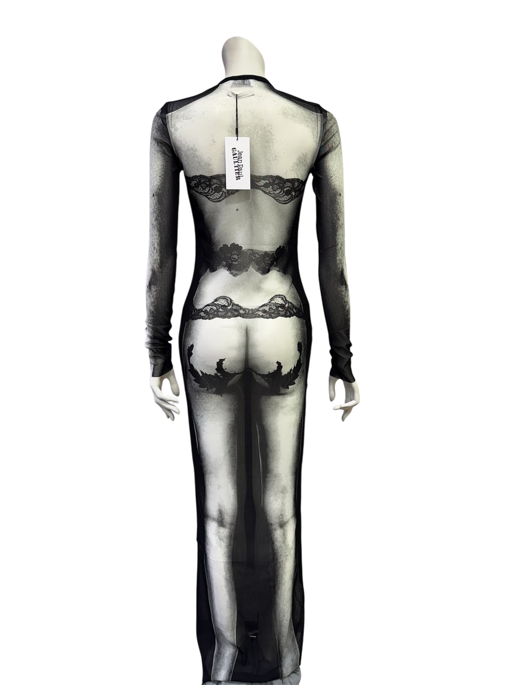 JPG mesh long-sleeve dress