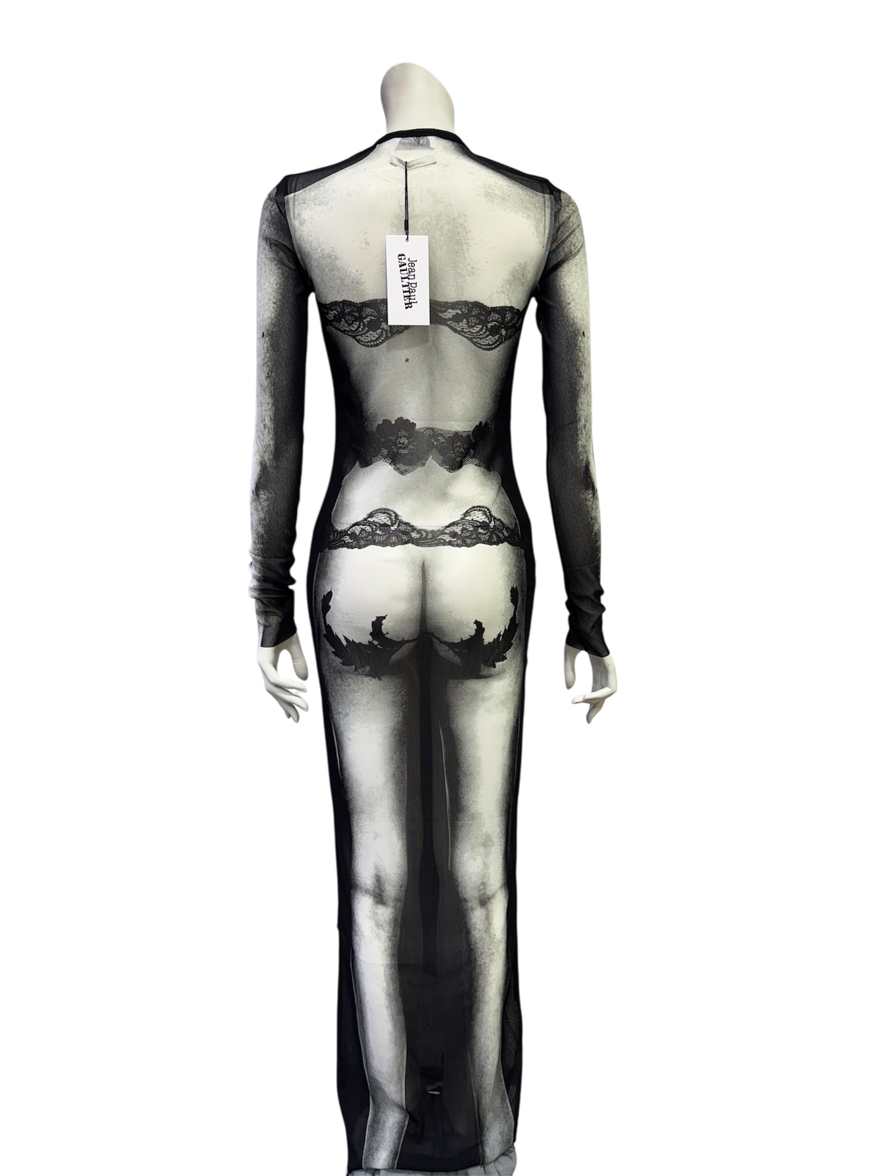 JPG mesh long-sleeve dress