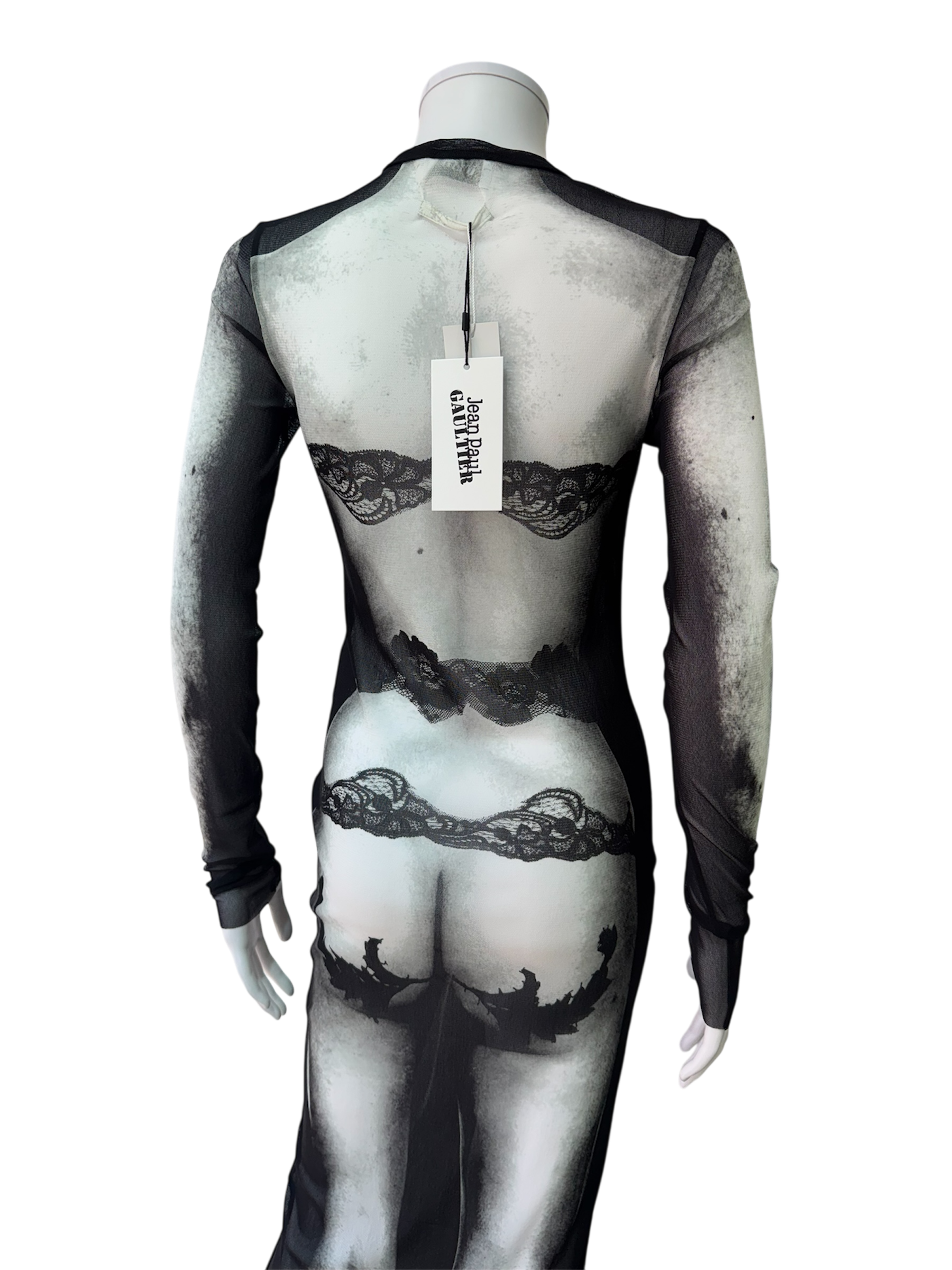 JPG mesh long-sleeve dress