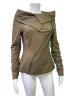 Beige leather jacket